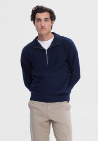 Selected Homme SLHAXEL HALF ZIP - Pulóver - sky captain detail melange
