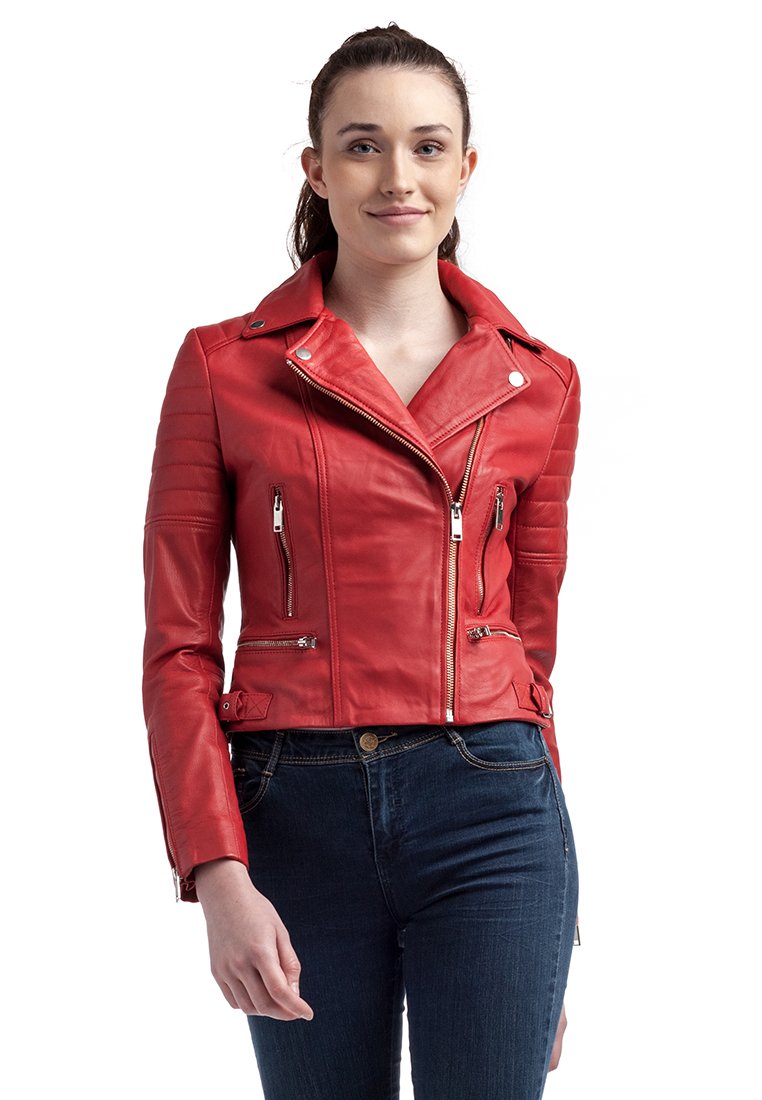 Le Temps Des Cerises Leren jas rood Le Temps Des Cerises Leren jas rood