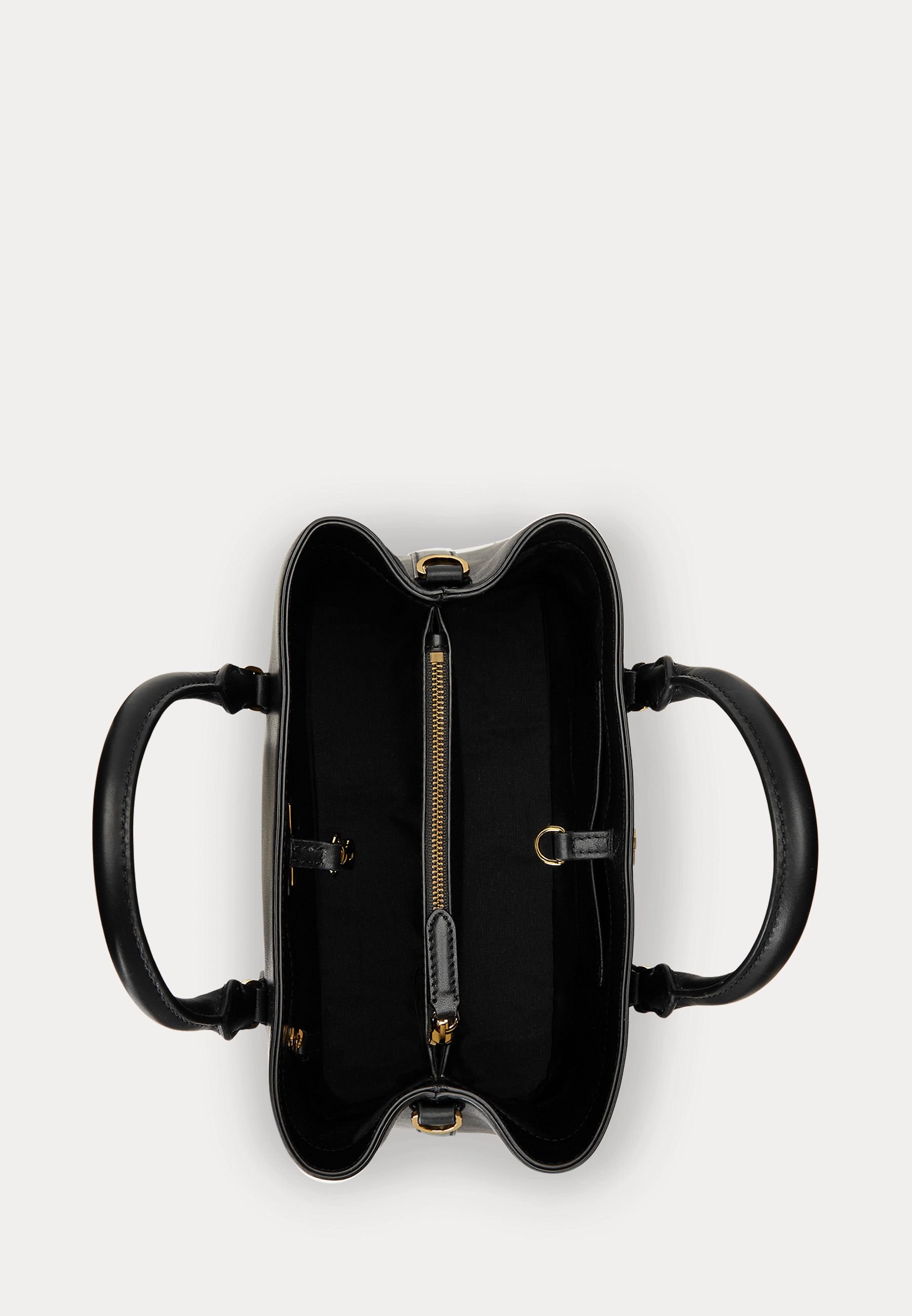 Lauren Ralph Lauren LEATHER SMALL MARCY SATCHEL - Rankinė - black