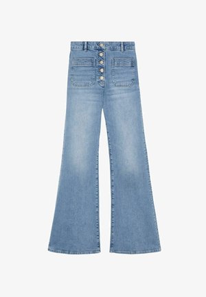 Reiss, PETITE FIT - CALI TWIN-POCKET BUTTON FLARED JEANS . - Jeans a zampa - light blue