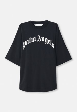 CURVED LOGO TEE - Potiskana majica - black/off white