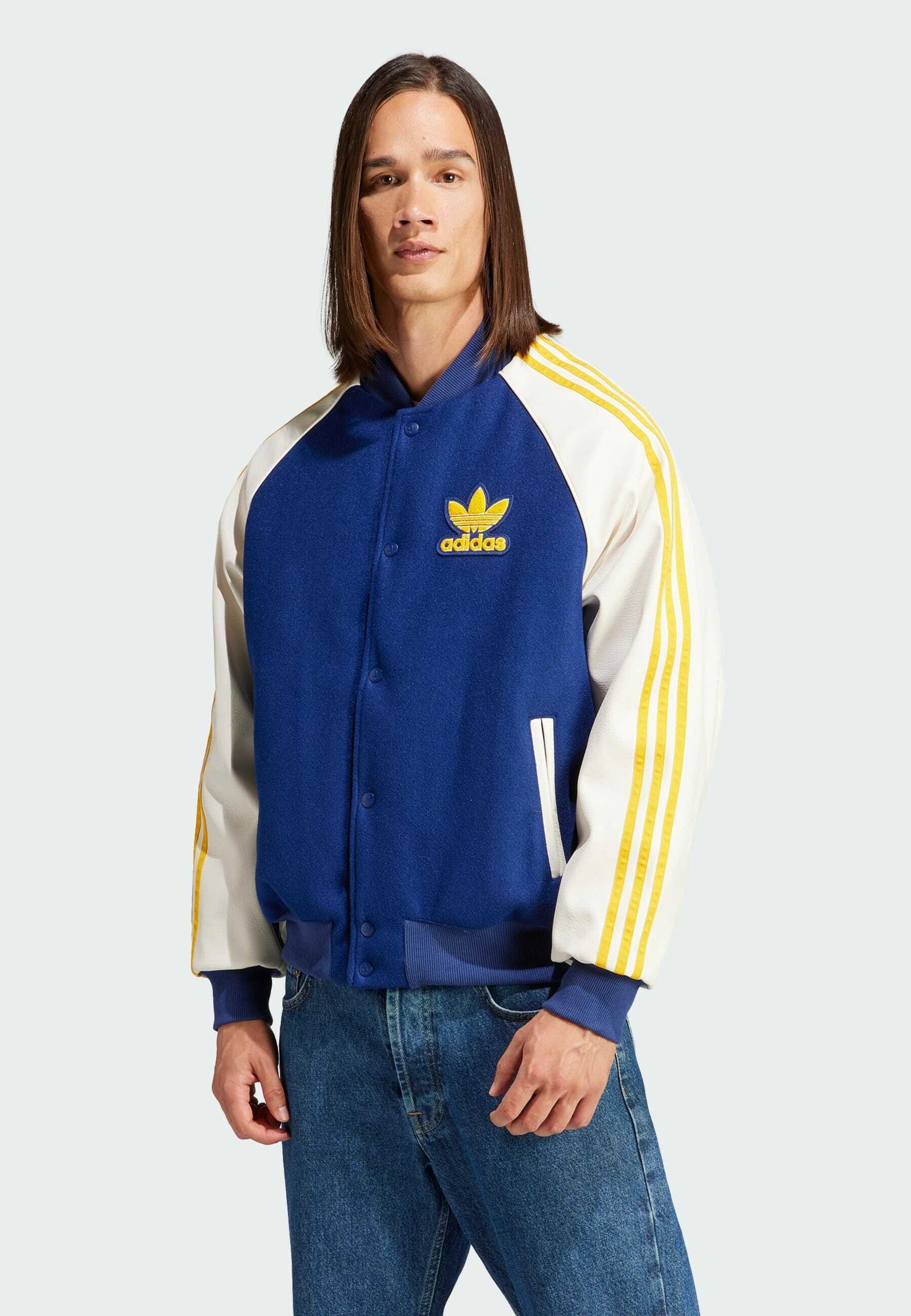 adidas Originals SST VARSITY - Bomber Jacket - dark blue white 