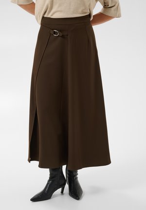 Kaffe, KARUNA BELT WRAP SKIRT - Jupe longue - coffee bean