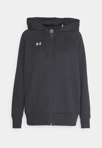 RIVAL FLEECE - Majica s kapuljačom i patentnim zatvaračem - black/white