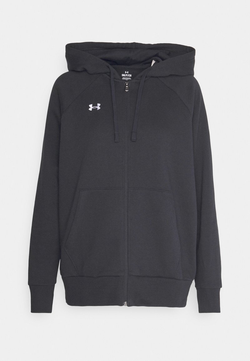 Under Armour RIVAL HOODIE - Sweat zippé - black/white/noir - ZALANDO.FR