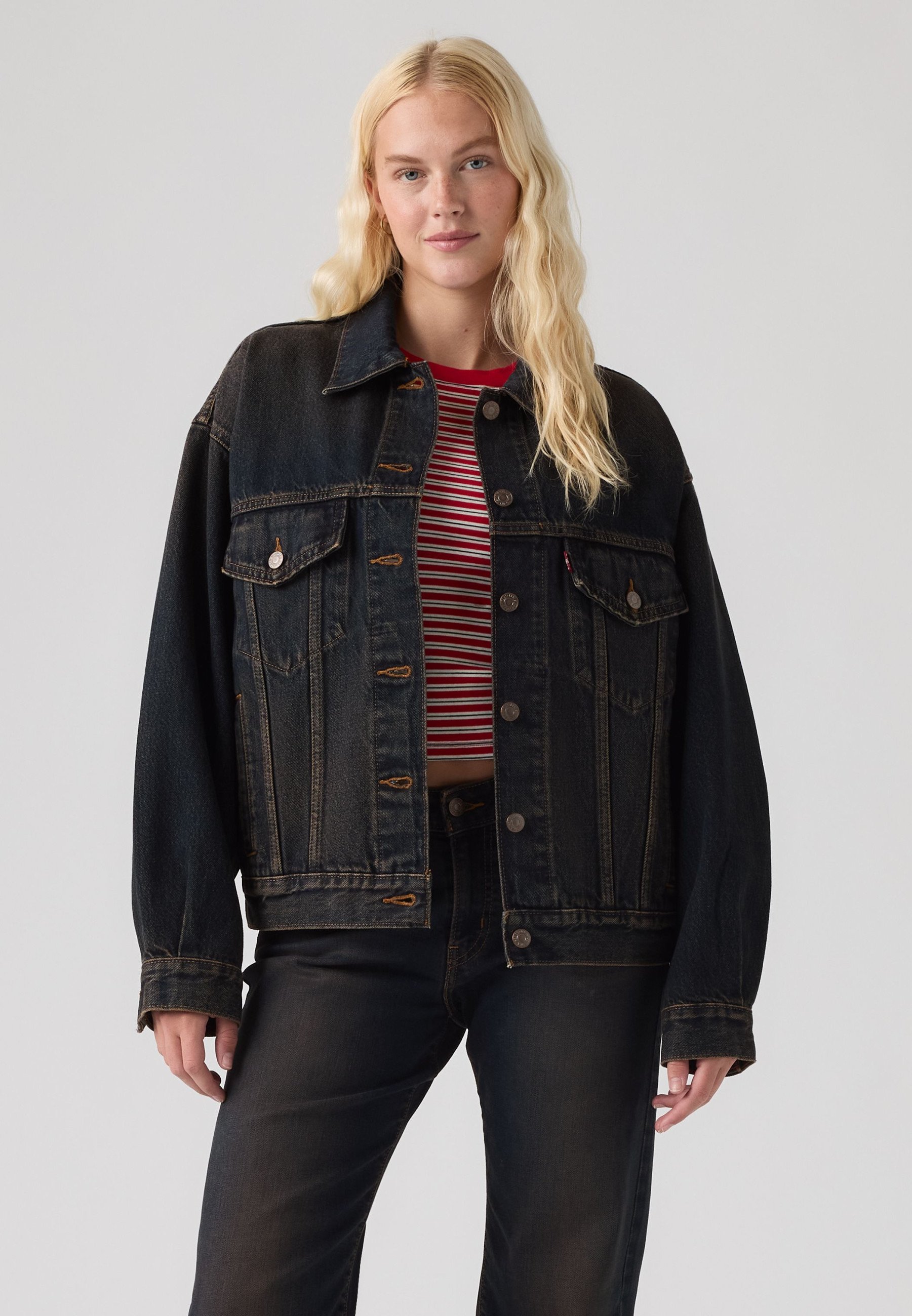 Levi's® 90S TRUCKER - Denim jacket - black/black denim - Zalando