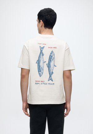 Marc O'Polo DENIM RELAXED FIT T-SHIRT - Μπλουζάκι με στάμπα - silky white