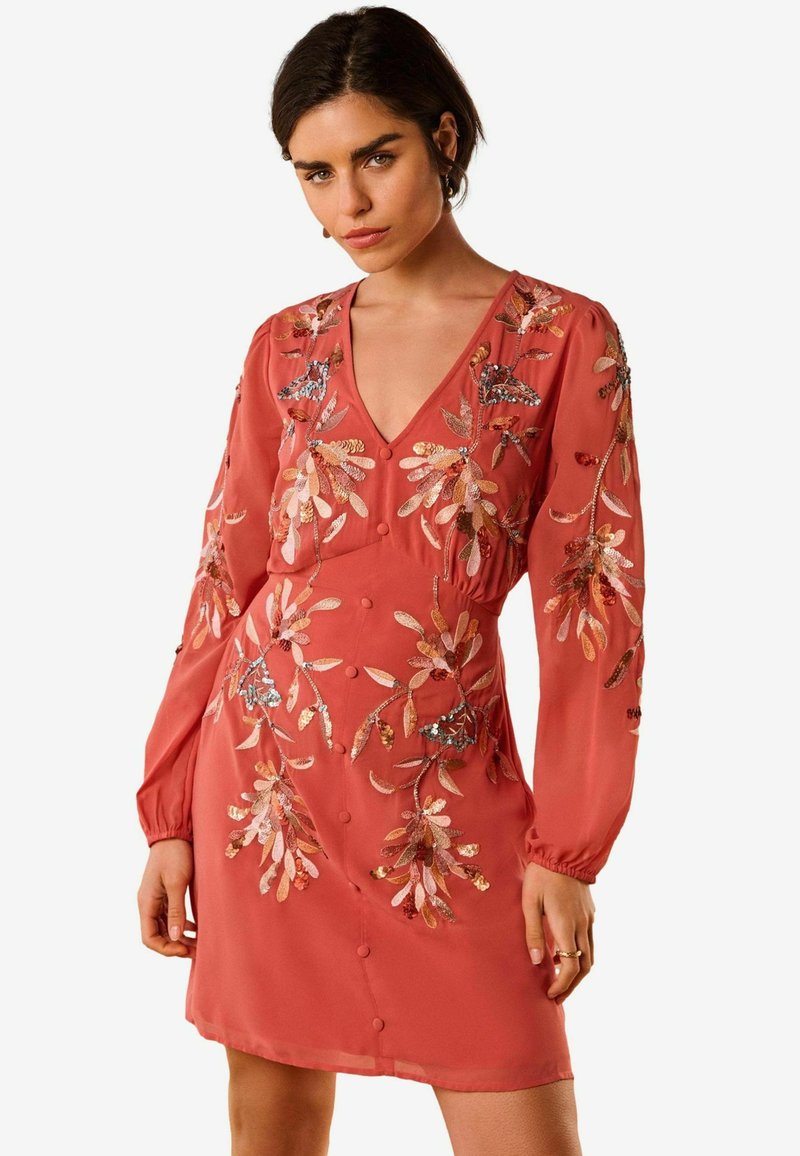 Love & Roses LONG SLEEVE-REGULAR FIT - Freizeitkleid - orange rust