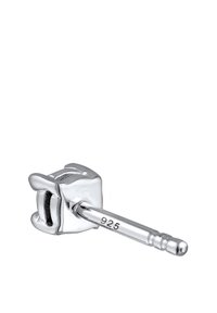 Ohrringe aus Sterling Silber mit kubischem Design, featuring einen langen Stecker und einer glatten Oberfläche. Mit "925" als Echtheitszeichen markiert.