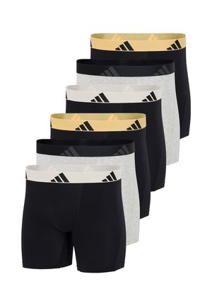 6-PACK - Boxer aderenti lunghi - schwarz/hellgrau