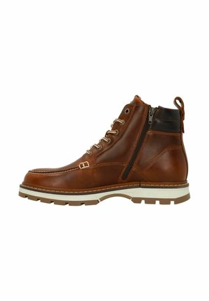 Schnürstiefelette - cognac