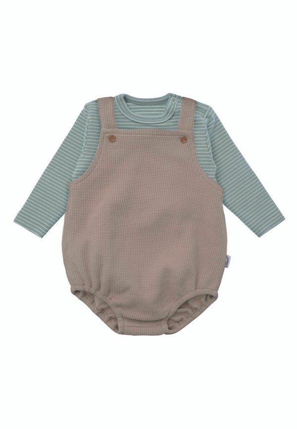 ZWEITEILIGES SET - Latzhose - beigegrün