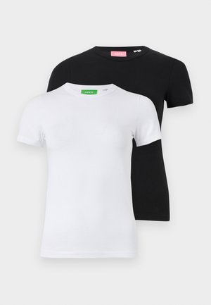 JXGIGI 2 PACK - Basic T-shirt - black/bright white