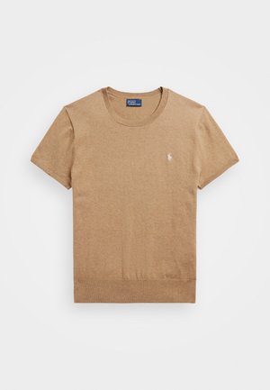 PIMA COTTON SHORT SLEEVE PULLOVER - T-shirts - camel