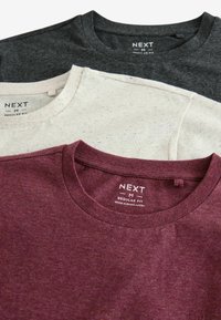 Next STAG 3 PACK REGULAR FIT - T-shirts print - burgundy charcoal ecru