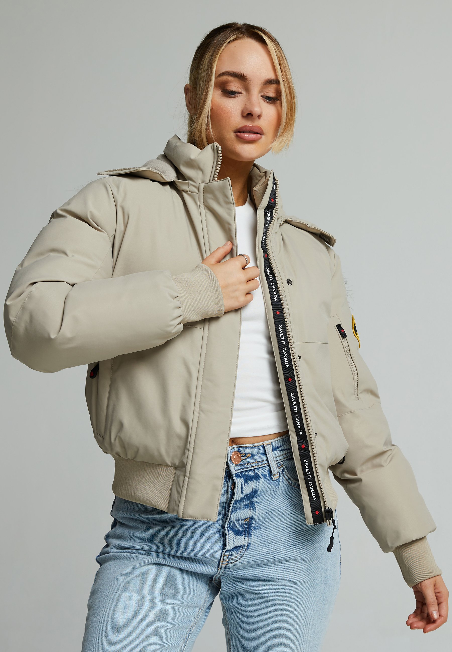 Zavetti Canada OLIVIA HOODED BOMBER Winterjacke Pure Cashmere beige Zavetti Canada OLIVIA HOODED BOMBER Winterjacke Pure Cashmere beige