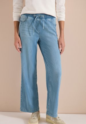 Cecil HIGH WAIST WIDE-LEG JEANS LOOSE FIT - Wide Leg - light blue used wash