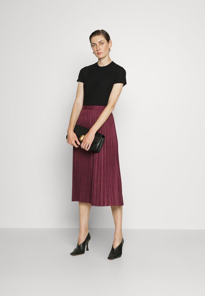 dkny pleated midi skirt
