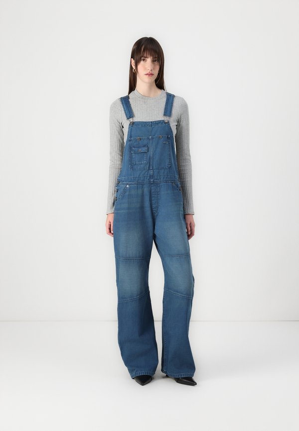 BOWEY CARPENTER LOOSE OVERALL - Dungarees - faded indigo