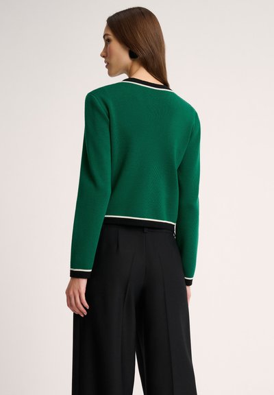 Luisa Spagnoli MATERIALE - Kardigán - verde nero panna