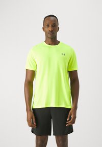 Under Armour - LAUNCH SHORTSLEEVE - Sport T-shirt - high-vis yellow Miniatuurafbeelding 1