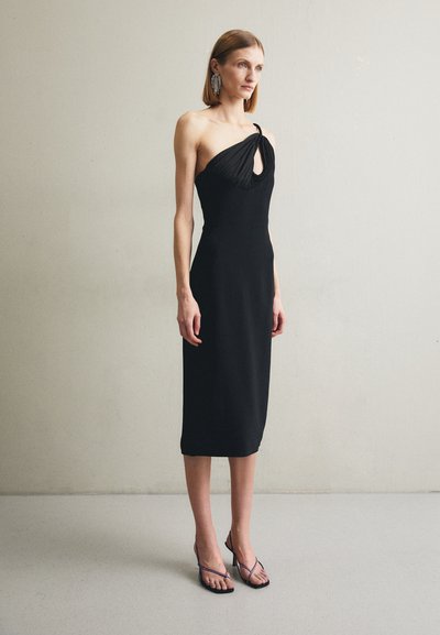 Et Ochs MONICA TWIST BODICE MIDI DRESS - Koktélruha / Partiruha - black