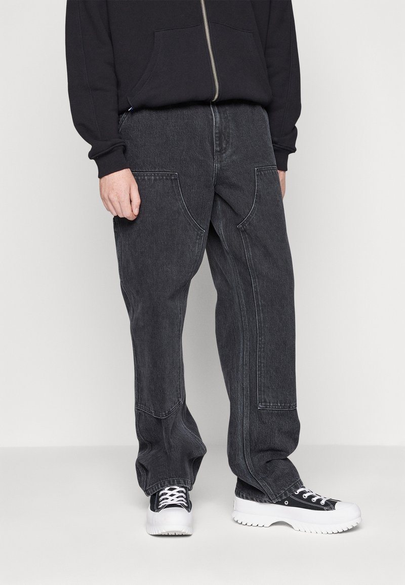 Carhartt WIP DOUBLE KNEE PANT - Relaxed fit jeans - black stone 