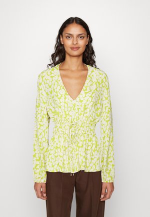 BLOUSE FEMININ STYLE FITTED WAIST RIBBON DETAIL - Bluse - multi/lime green