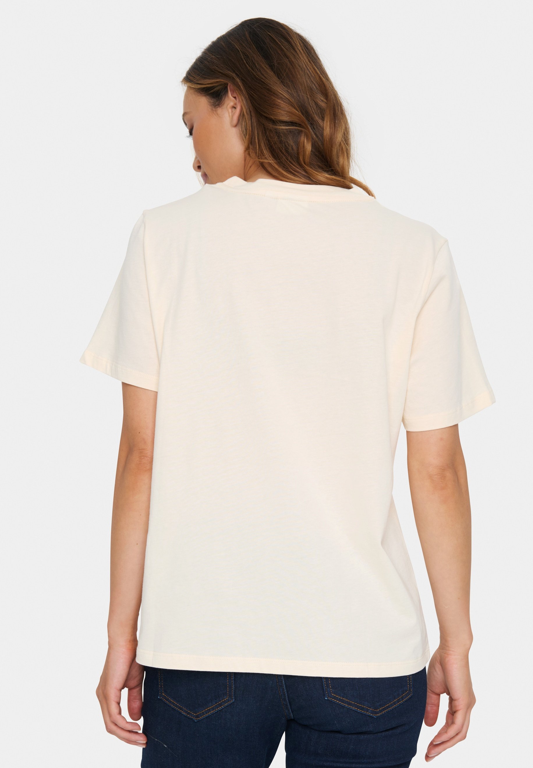Saint Tropez ZUKASZ - Print T-shirt - pearled ivory ultramarine