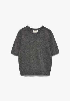 Vero Moda, KNITTED TOP AWCARA KNIT TOP - T-shirts basic - dark grey melange