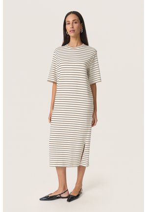 INGINA - Jumper dress - white and elm stripe