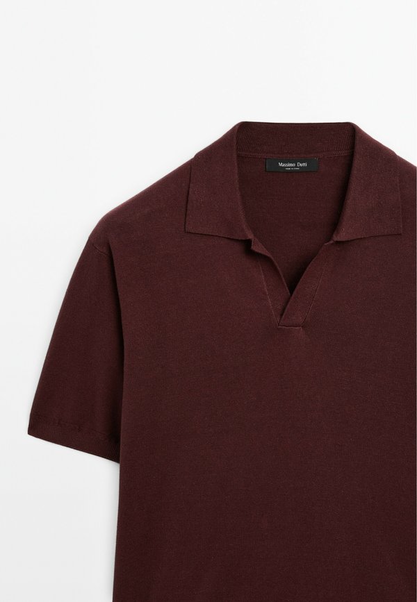 V-NECK - Polo shirt - mottled bordeaux2