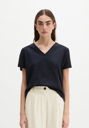 Marc O'Polo, T-SHIRT, SHORT SLEEVE, V NECK - T-shirt basique - dark navy