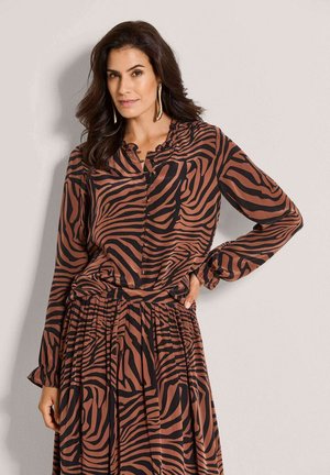 Hemdbluse - nut brown   black