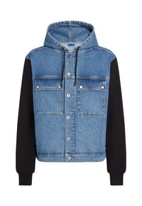 MIX MATERIAL JACKET - Cowboyjakker - washed mid blue
