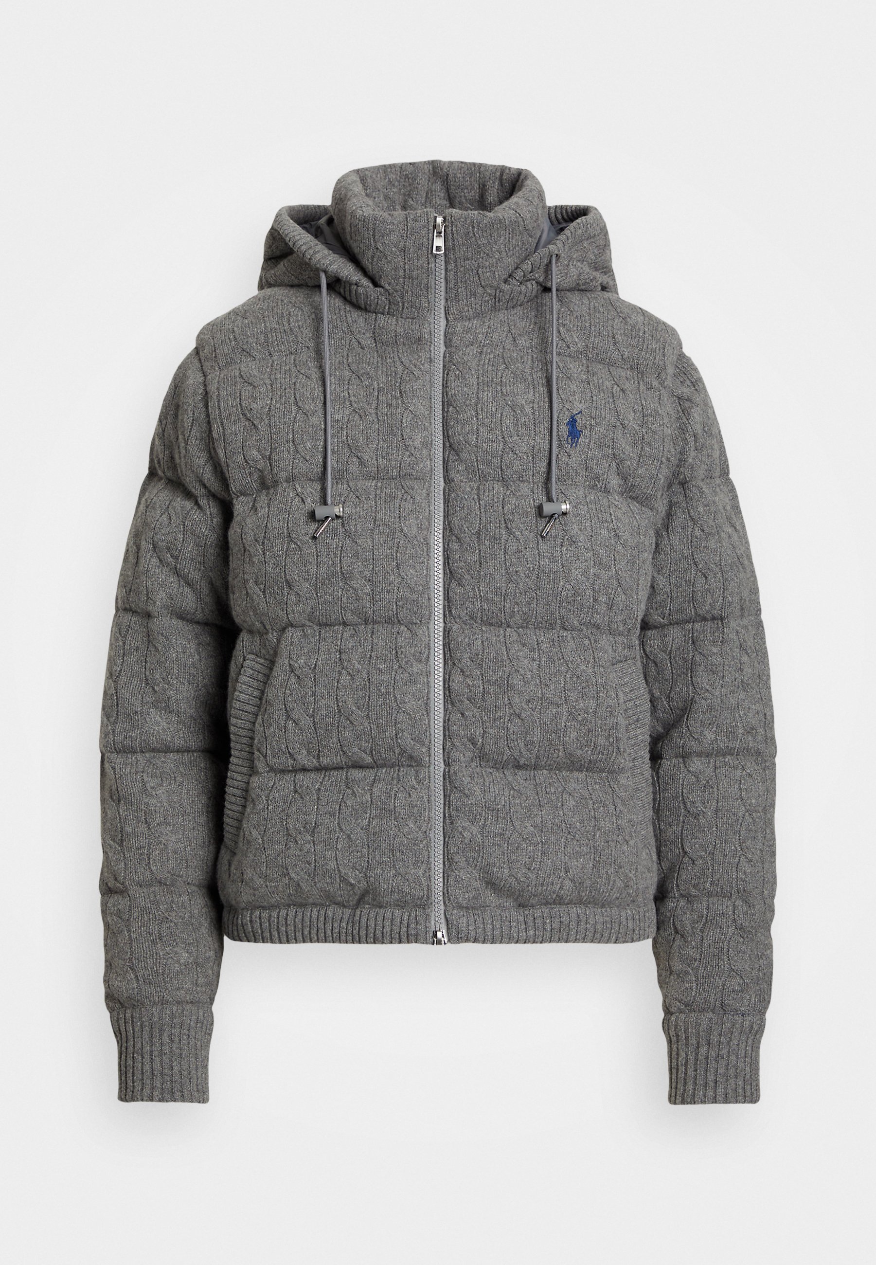 Polo Ralph Lauren CABLE-KNIT WOOL-CASHMERE QUILTED JACKET Light