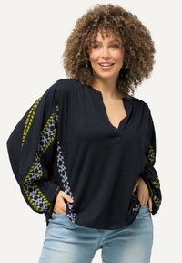 Ulla Popken STRIPE DETAIL LONG SLEEVE  - Bluse - navy blue