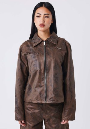 COW - Chaqueta de cuero sintético - marron