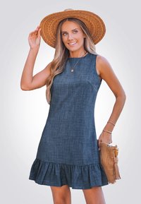 Cupshe RUFFLE  - Freizeitkleid - dark blue
