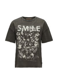 QS IM USED-LOOK - T-shirt print - anthrazit