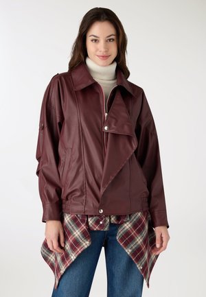 EFFETTO PELLE - Giacca in similpelle - bordeaux