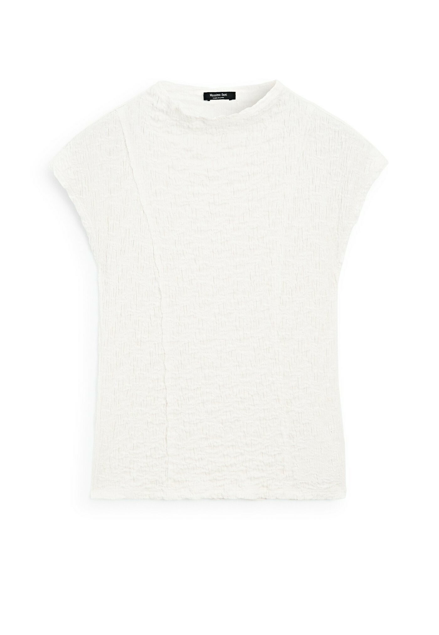 ★Massimo Dutti★ 100% mercerized cotton t-shirt with ribbed 100% linen knit T-shirt · Anthracite Grey, Blue, Navy Blue