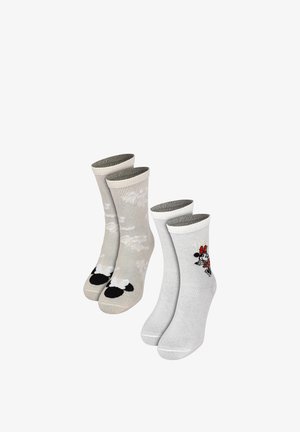 Disney, 2ER PACK DISNEY MINNIE MOUSE SOCKEN SNEAKER STRÜMPFE - Socken - weiß/grau