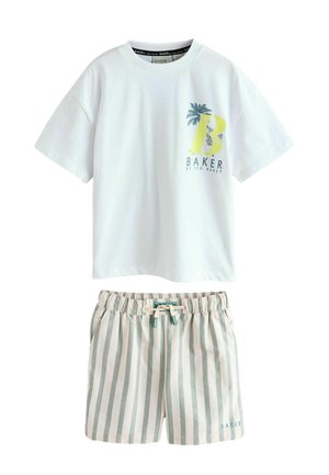 REGULAR FIT - GRAPHIC STRIPE SET - Shorts - white
