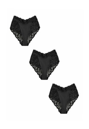 Next, HIGH WAIST HIGH LEG FIT - ULTIMATE COMFORT LACE KNICKERS 3 PACK - Brazilians - black