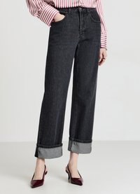 Calliope CON RISVOLTO - Jeans baggy - nero denim