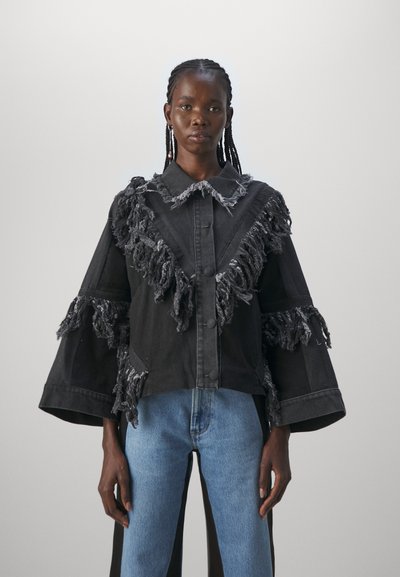 Ksenia Schnaider COWBOY JACKET WITH FRINGES NEW STYLE - Jakna iz džinsa - black