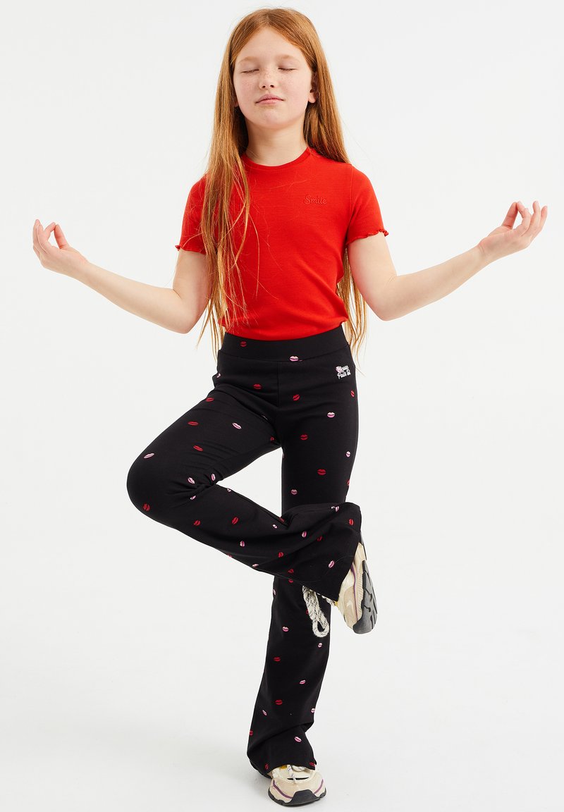 WE Fashion MET STRUCTUUR - Triko s potiskem - red