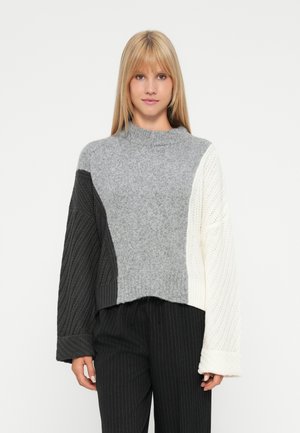 NMPHOENIX HYBRID - Jersey de punto - charcoal gray/obsidian/cloud dancer
