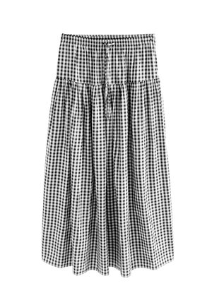 Next DROP WAIST - Maxirock - black white gingham